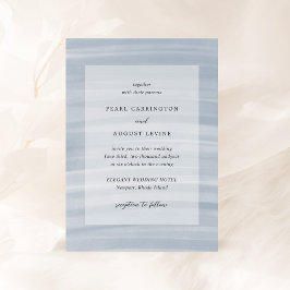 Kustens Chic Muted Blue Elegant bröllop Inbjudningar