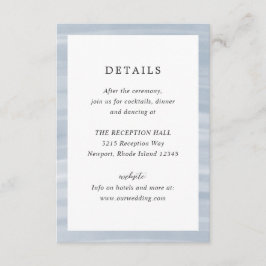 Kustens Chic Muted Blue Elegant bröllop Tilläggskort