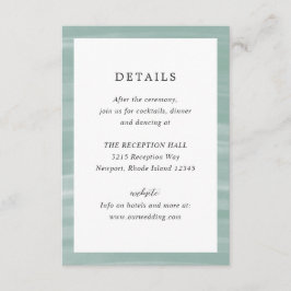 Kustens Chic Muted Grönt Elegant bröllop Tilläggskort