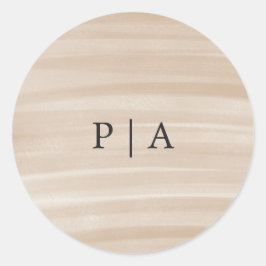 Kustens Chic Sandy Neutralt Elegant bröllop Runt Klistermärke