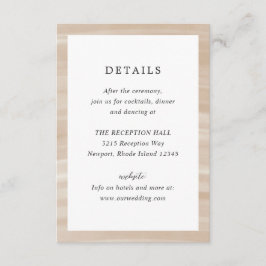 Kustens Chic Sandy Neutralt Elegant bröllop Tilläggskort