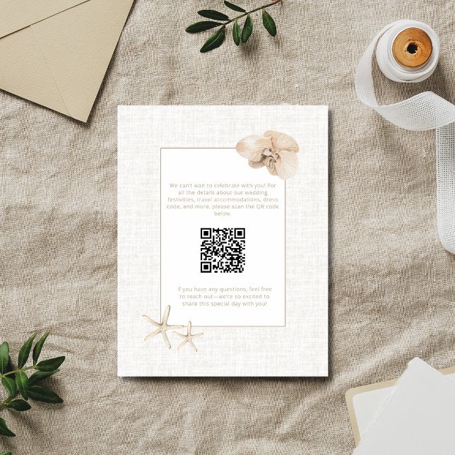 Kustens Elegans Strandbröllop Tilläggskort (Coastal Elegance Seaside Wedding Enclosure Card)