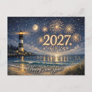 Kustens fyrverkerier Gott Nytt År 2027 Helg Vykort