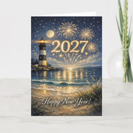 Kustens fyrverkerier Gott Nytt År 2027 Helgkort