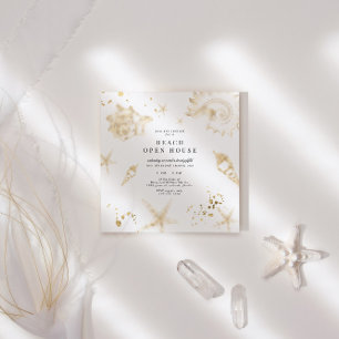 Kustens gyllene Elegant Square Open House Inbjudningar
