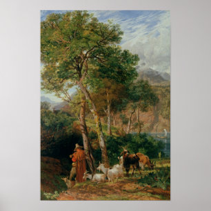 Kusterna av sjön Lecco Poster