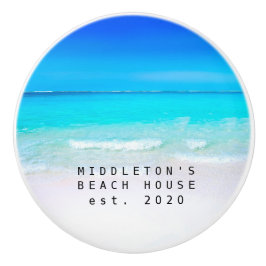 Kustfamiljen Blue Aqua Ocean Sea Anpassningsbar Knopp