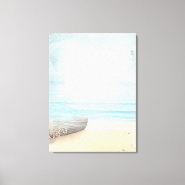 Kustfångsscen med ett fiskefartyg canvastryck (Framsida)