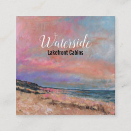 Kustfärgningshyra för Sjölandskap Fyrkantigt Visitkort