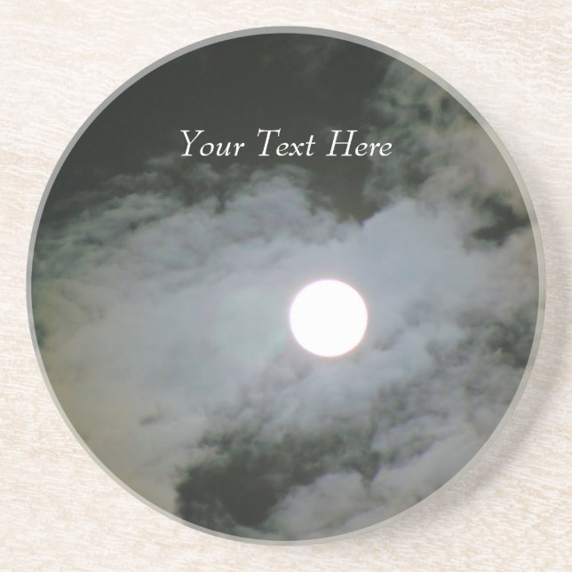 Kustfartyg för drink för fullmånehimmelanpassade underlägg sandsten (Framsidan)