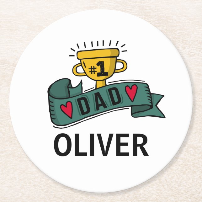 Kustfartyg för fars dag | för underlägg papper rund (Framsidan)