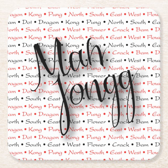 Kustfartyg för Mah Jongg Underlägg Papper Kvadrat (Framsidan)