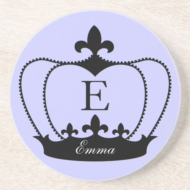 Kustfartyg för MonogramFleur-de-lis krona Underlägg Sandsten (Framsidan)