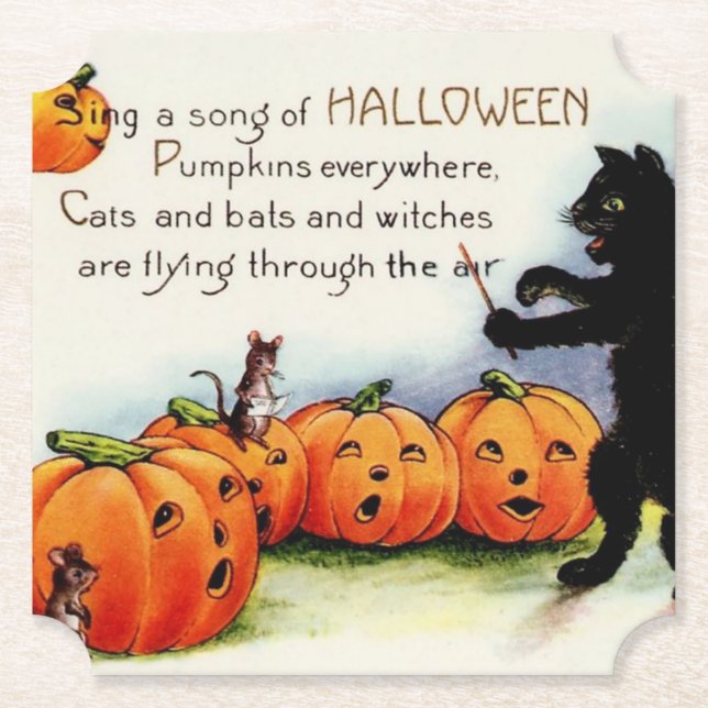 Kustfartyg för papper för Halloween svart Underlägg Papper (Framsida)