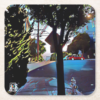 Kustfartyg för San Francisco Nob backepapper Underlägg Papper Kvadrat