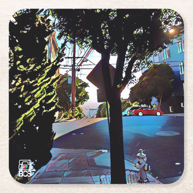 Kustfartyg för San Francisco Nob backepapper Underlägg Papper Kvadrat (Framsidan)