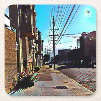 Kustfartyg för San Francisco Nob backepapper Underlägg Papper Kvadrat