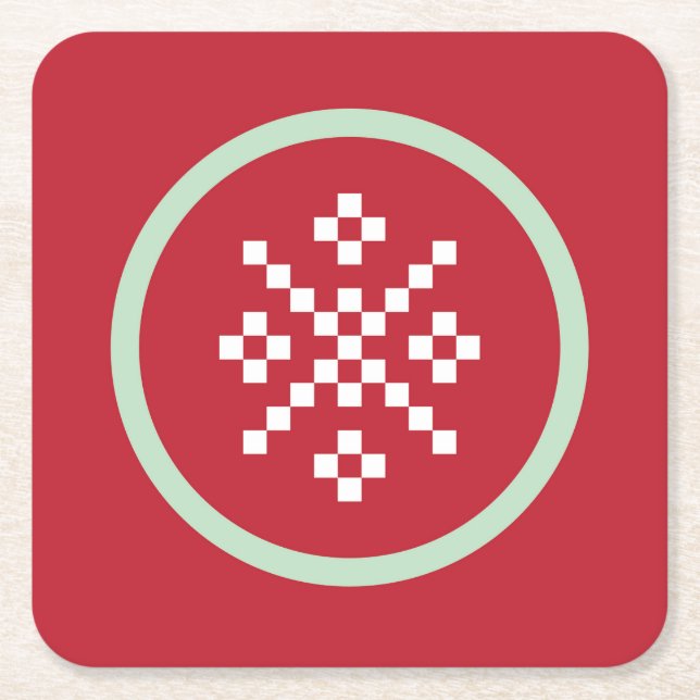 Kustfartyg för Snowflaketröjaväder Underlägg Papper Kvadrat (Framsidan)