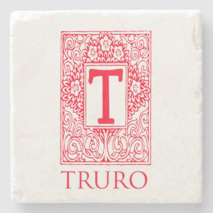 Kustfartyg för Truro röd Monogramsten Stenunderlägg