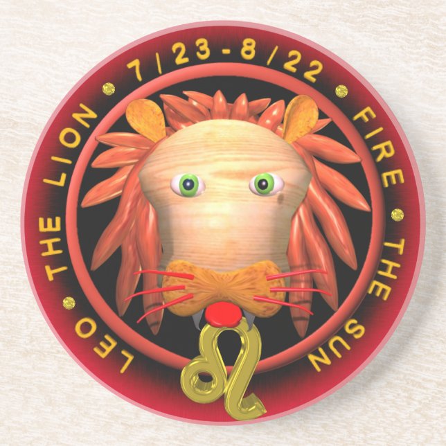 Kustfartyg för Valxart Leo zodiacrunda Underlägg Sandsten (Framsidan)