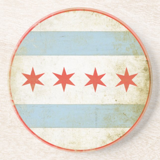Kustfartyg med bekymrad flagga från Chicago Underlägg (Framsidan)