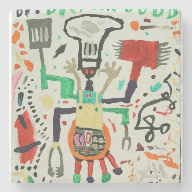 Kustfartyg med demoniska Grillmaster Underlägg Sten (Framsidan)