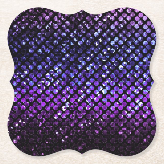Kustfartyg purpurfärgade Crystal Bling Strass Underlägg Papper (Framsida)