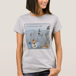 Kustfenblått och vitt pumpor och stjärtfenor t shirt