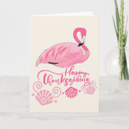 Kustflamingo Tacksgiving Tropisk Strand Kort