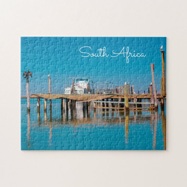 Kustfloden Velddrif South Afrika Landskapsbåtfågla Pussel (Horisontell)