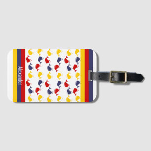 Kustflottan BLUE RED GULT WHALE Bagagebricka