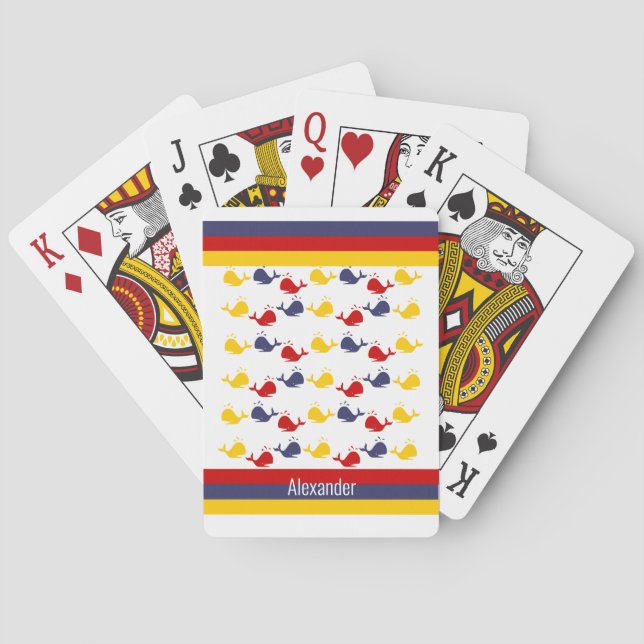 Kustflottan BLUE RED GULT WHALE Casinokort (Baksidan)