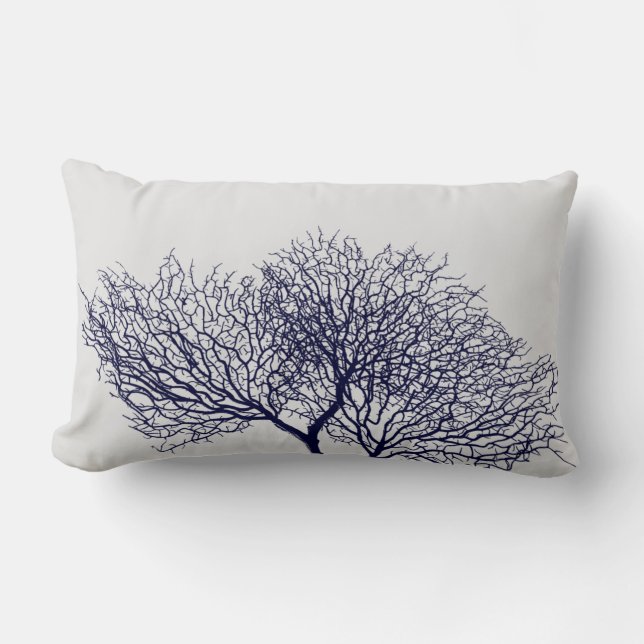 Kustflottans blå Grått Sea Coral Beach Lumbarkudde (Framsida)