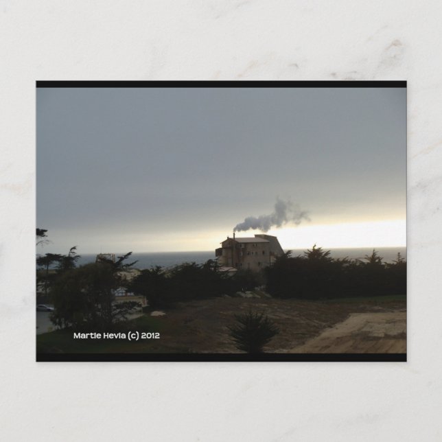 Kustfoder och rök | Blue Beach Sång™-vykort Vykort (Framsida)