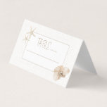 Kustförevisning i Bordsnumret Bröllop Kort<br><div class="desc">Öka matstrupen i bröllop med Bröllop Bordsnummer- platskort för kustvatten. Designat med ett sofistikerat faux linen struktur, fångar detta platskort på ett vackert sätt en charm från firande vid kusten. En känslig stjärnfisk och lush tropiska blommor tillför en förfinad beröring av havet som kompletterar din strand, destination eller den nautiskt...</div>