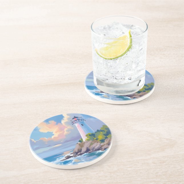 Kustfyr | Blå havsvågor havet Underlägg (Sidan)