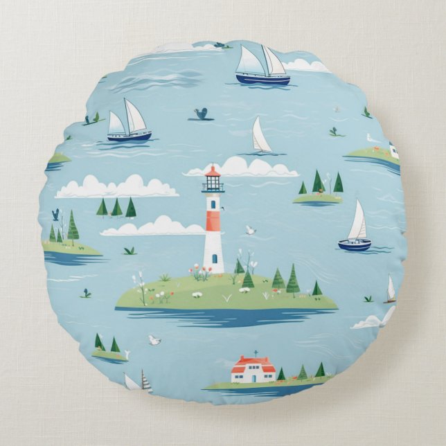 Kustfyr för Nautiskt fyr Rund Kudde (Framsidan)