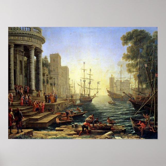 Kusthamn med Embarkation of St Ursula Poster (Framsidan)