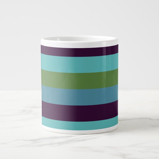 Kustharmoni-ränder Jumbo Mugg (Framsidan)