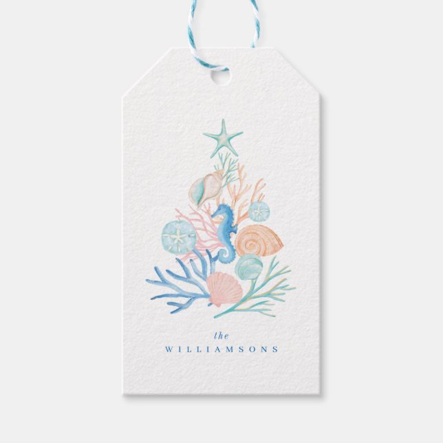 Kusthavets strutssek Julgran Presentetikett (Framsidan)