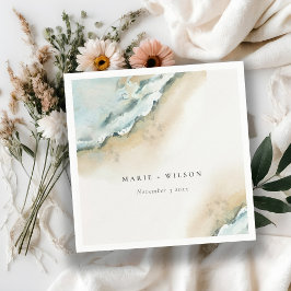 Kusthavets Vinkara havsstrand Nautical Bröllop Pappersservett