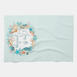 Kusthavs- och HÄLSNING-Snäckor för sjöhäst Kökshandduk