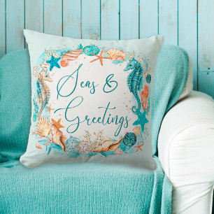 Kusthavs- och HÄLSNING-Snäckor för sjöhäst Kudde