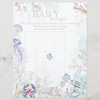 Kusthavsliv Baby Shower Bingo-spel