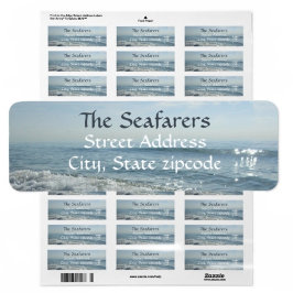 Kusthavsvågor Fotografisk Returadress Etikett