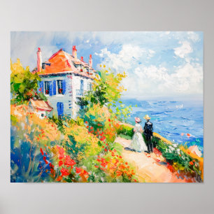 Kusthus med blomsterförrättare Seascap Poster