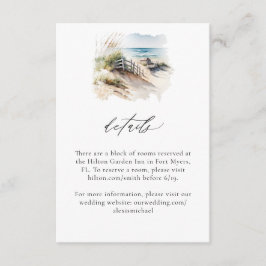 Kustinformationskort för Watercolor Beach Tilläggskort