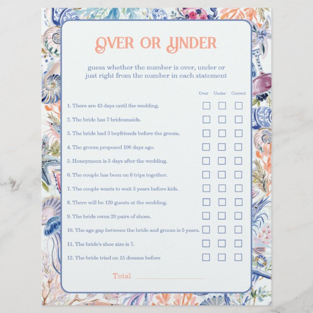 Kustinspirerad Chinoiserie Snäckbröllop Över Under (Framsida)