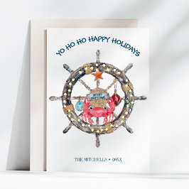 Kustjul | Nautisk kapten Wheel Crab Julkort