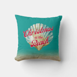 Kustjul vid Beach Sand och Seashell Kudde